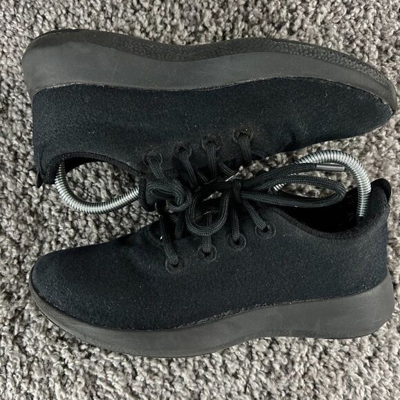 Allbirds WRM Merino Wool Running Shoe Womens 8 Black Gym Trainer Sneakers - Picture 6 of 8